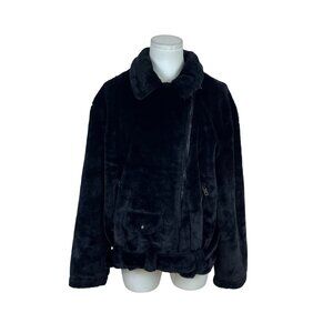 Vintage Havana Womens Black Faux Fur Jacket Size S